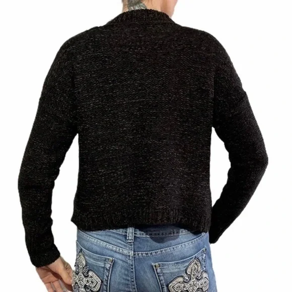 EVELYN TAYLOR Black Mock Neck Sweater Small - Picture 2 of 12